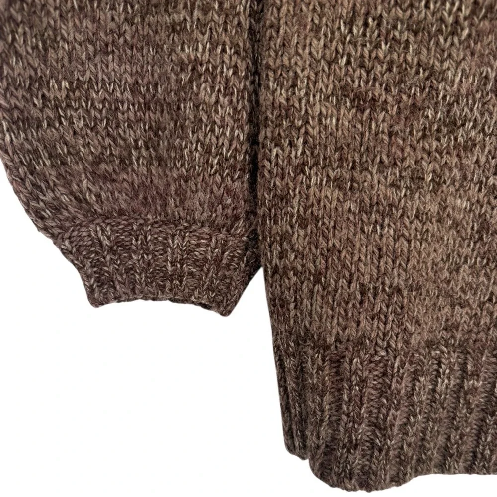PANDEMONIUM Brown Wool Blend Shawl Collar Button Front Cardigan Sweater Sz Small